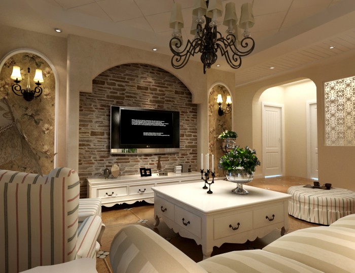 鴻圖裝飾—融科林語(yǔ)110平米歐式田園效果圖